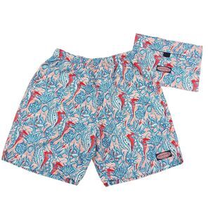 Vineyard Vines Swim Shorts Trunks Mens Small Blue Mesh Sea Horses Print Outdoor